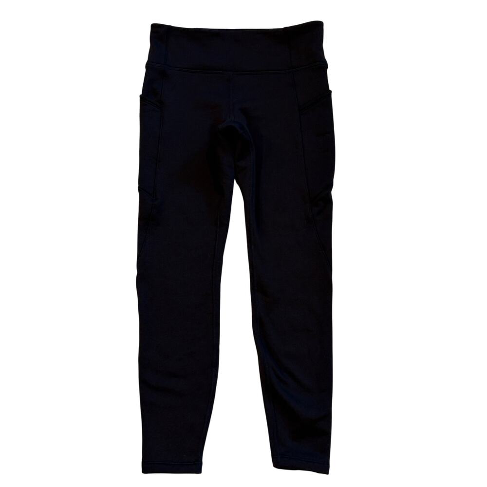 Athleta Legging Womens Smal Black Altitude Edge Stash Tight Fleece Lined Stretch
